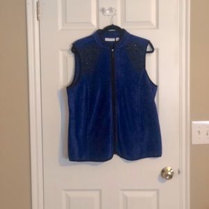 Susan Graver royal blue fleece vest